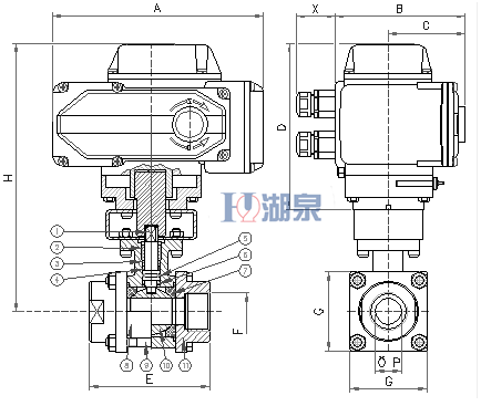 電動絲扣球閥Q911F-16P型號，圖片，原理